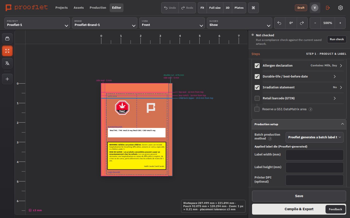 Production setup — how batch details get onto the package.